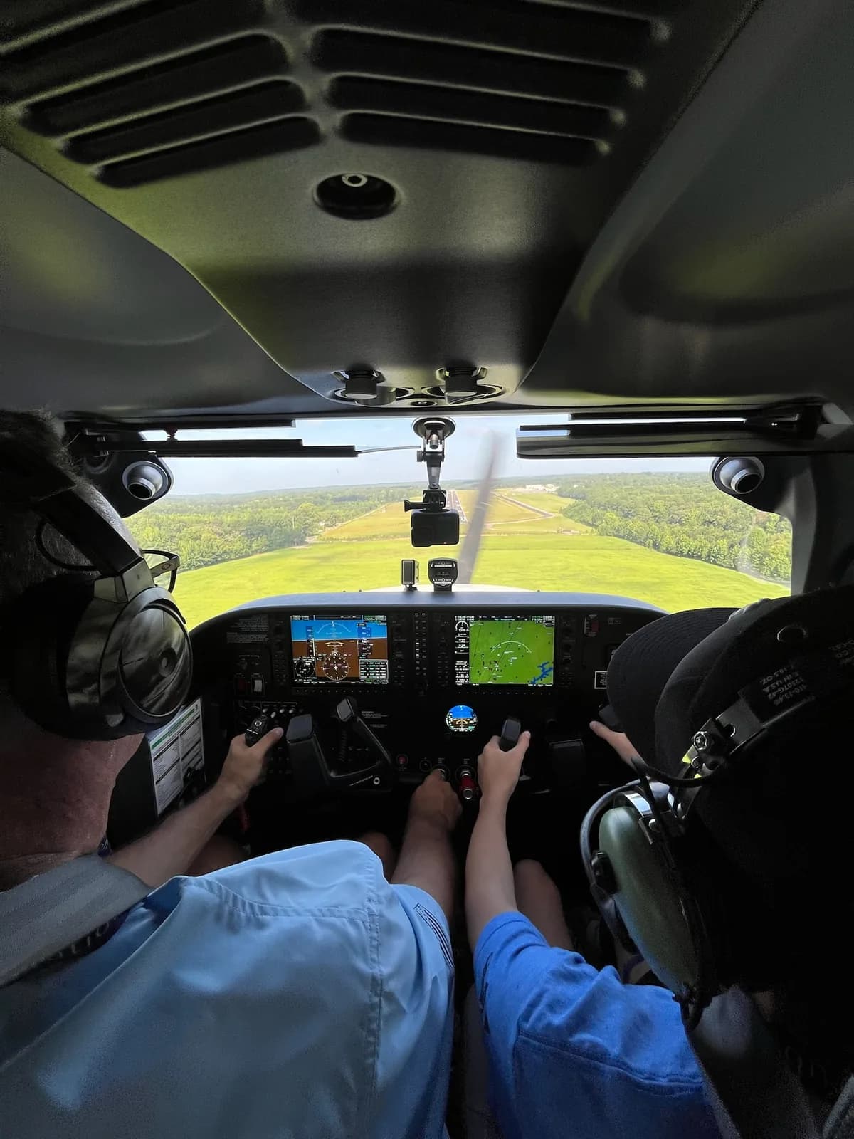 An ACE camper and instructor on final approach to the runway
